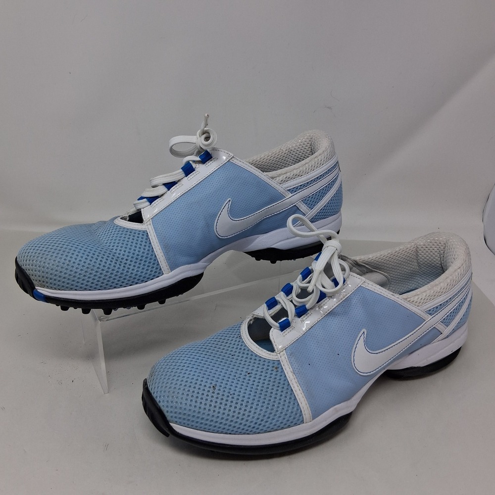 Nike Womens Golf Shoes Light Blue White Mesh Spiked 317620-411 2008 Size 11